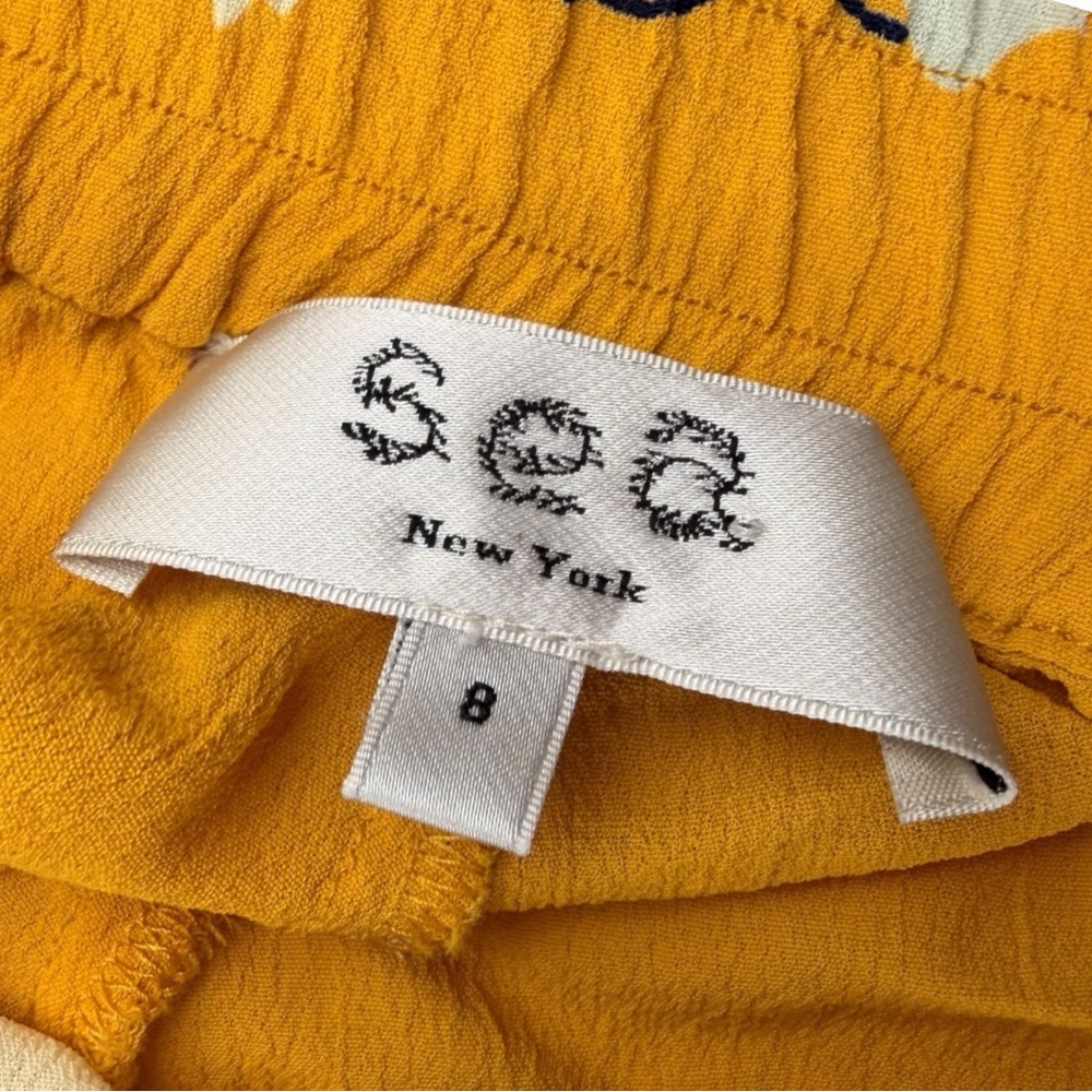 Sea New York Women's Pia High-Rise Wide Leg Yellow Floral Pants In Size 8 - Picture 6 of 9